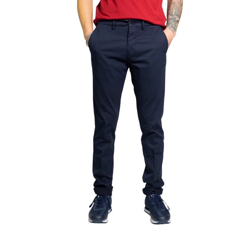 Harmont & Blaine Pantalon Slim-Fit Tailored Navy Trousers With Functional De Black