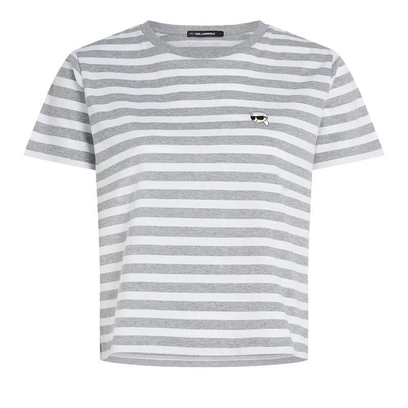 Karl Lagerfeld T-Shirt Ikon T-Shirt mit Streifen T-shirt weiss