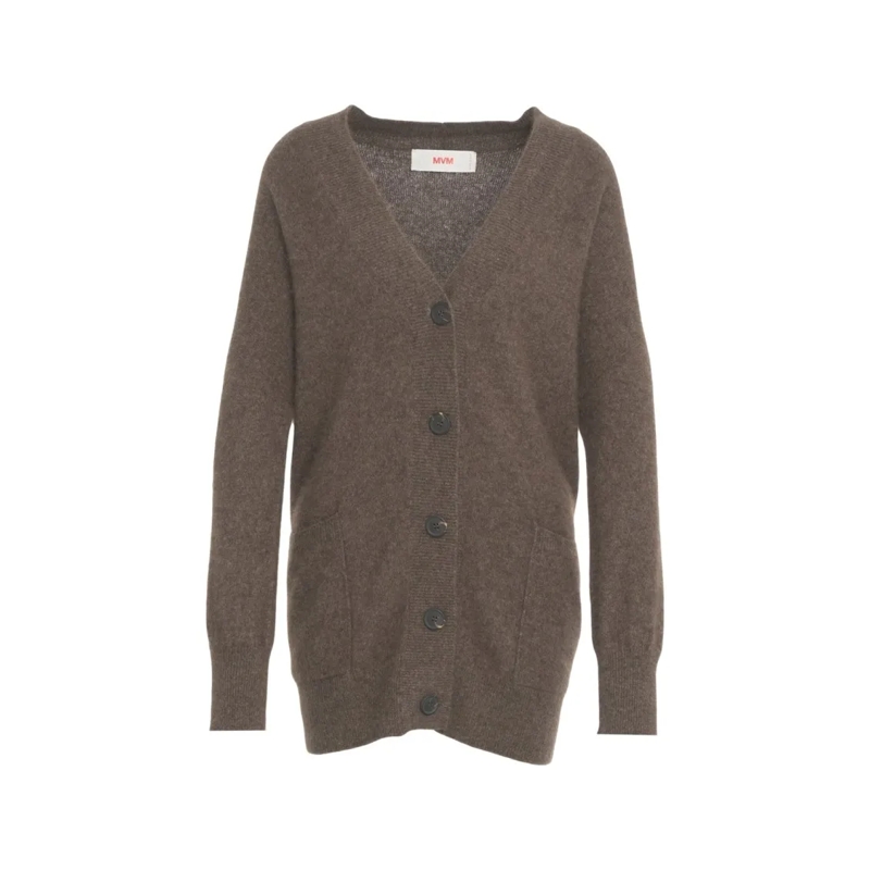 Mvm Vest Raccoon Wool Cardigan Brown