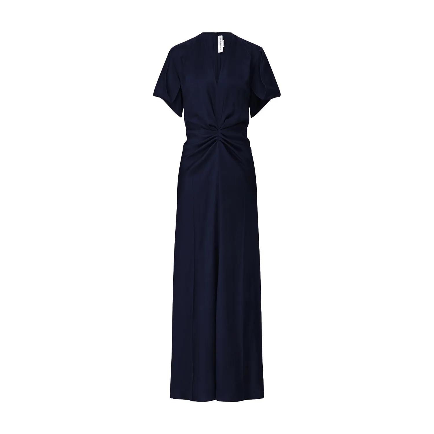 Thumbnail - Victoria Beckham - Maxikleid aus Satin - Größe 42 - blau