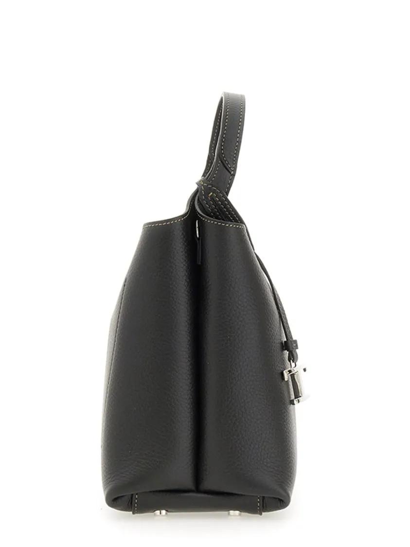TOD'S Crossbody bags Micro Calfskin Handbag With Removable Charm in zwart