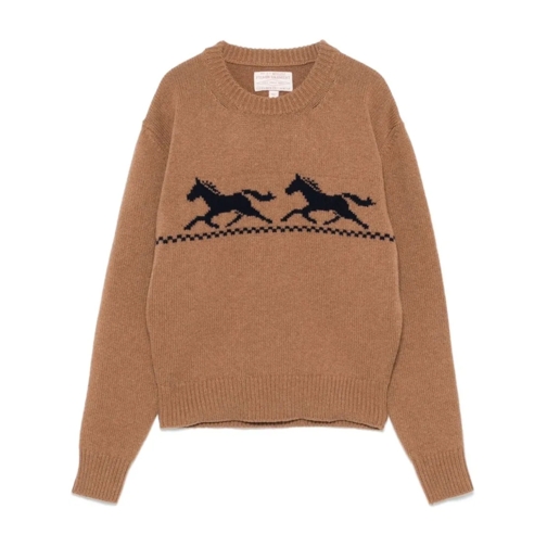 Filson Trui Camel Brown Wool Horses Sweater Brown