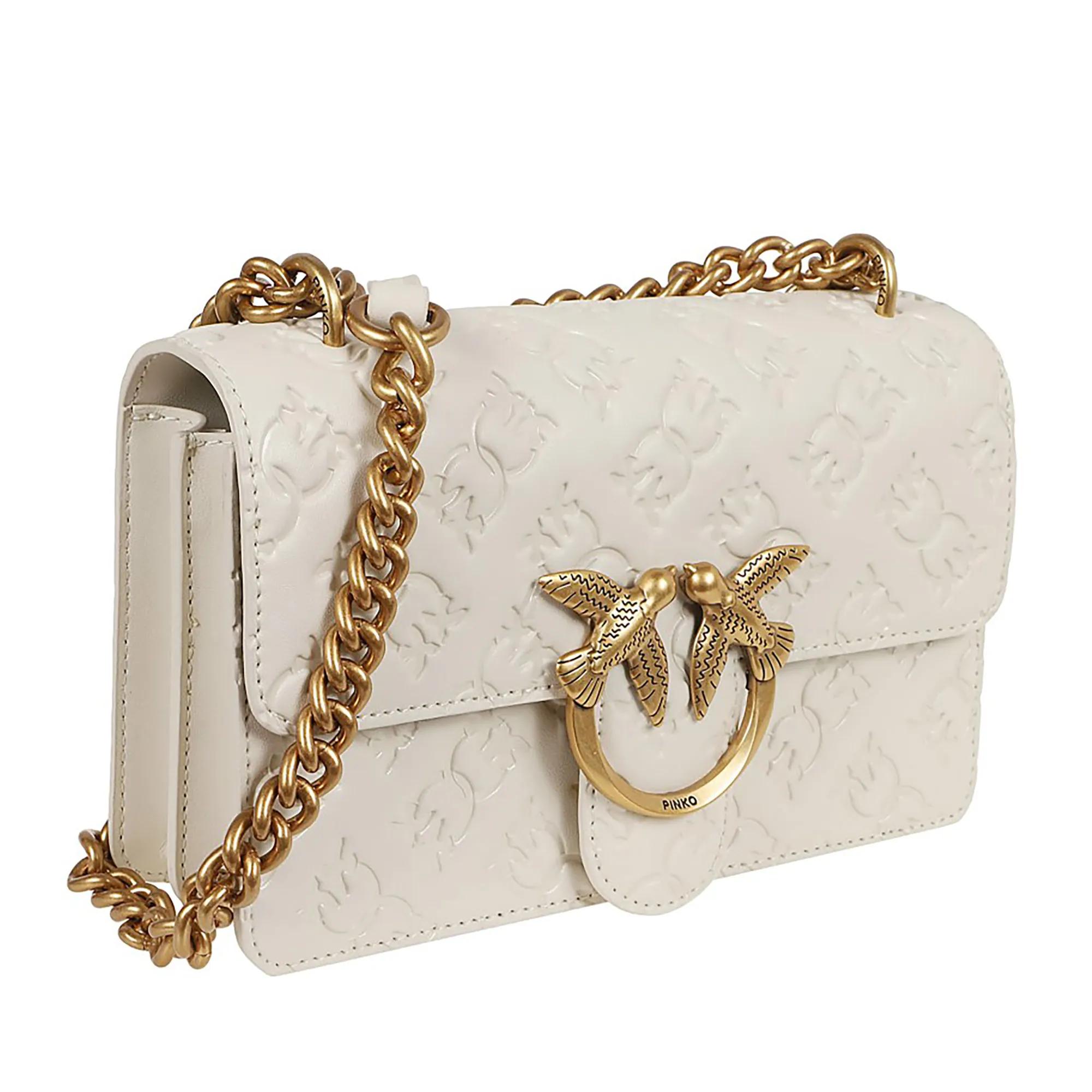 Pinko Hobo bags Mini Love Bag In Soft Silk-Like Leather in wit
