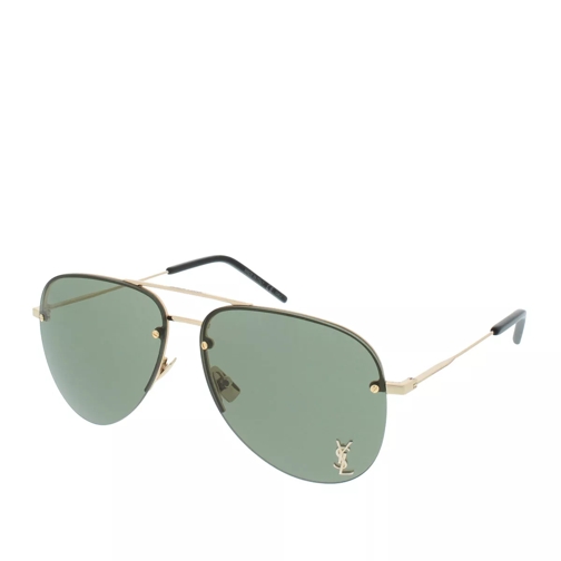 Saint Laurent Classic 11M Sunglasses Gold Bottle Green 59 13 140 003 Occhiali da sole