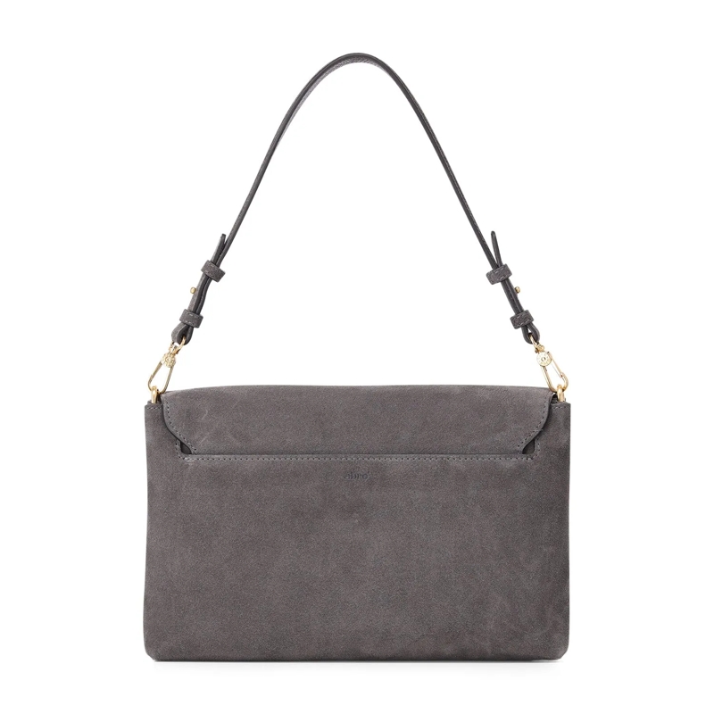 Abro Crossbodytas Schultertasche Twist aus Veloursleder grau(Image 2)
