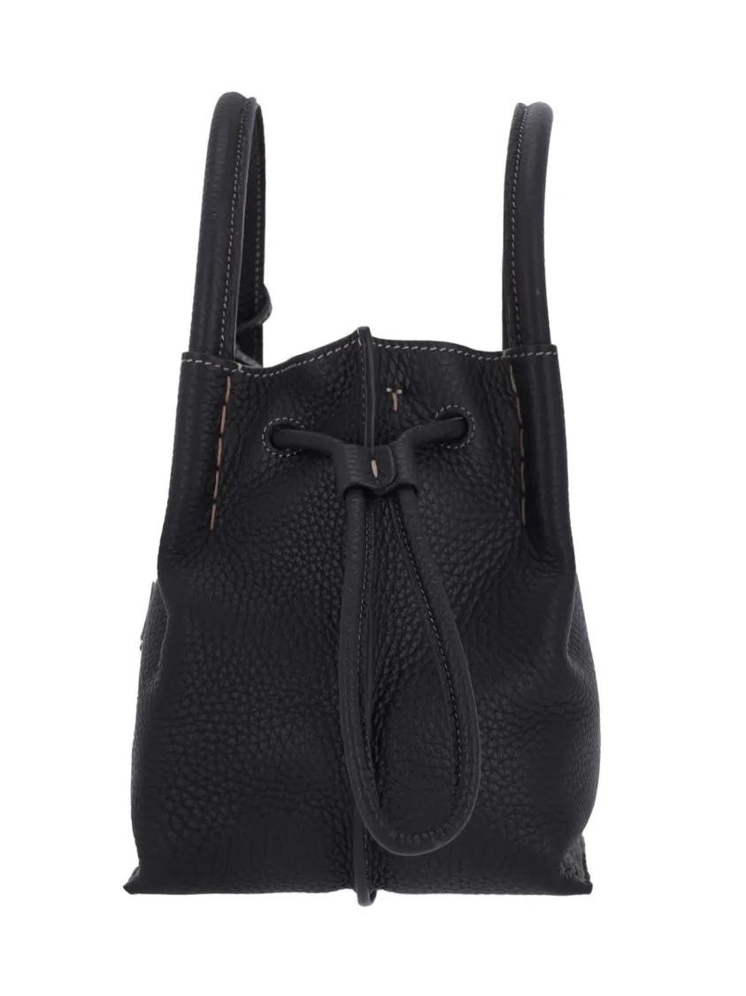 Thumbnail - Tod's Beuteltaschen - Small Black Pebbled Leather Bucket Bag - Gr. unisize - in Schwarz - für Damen
