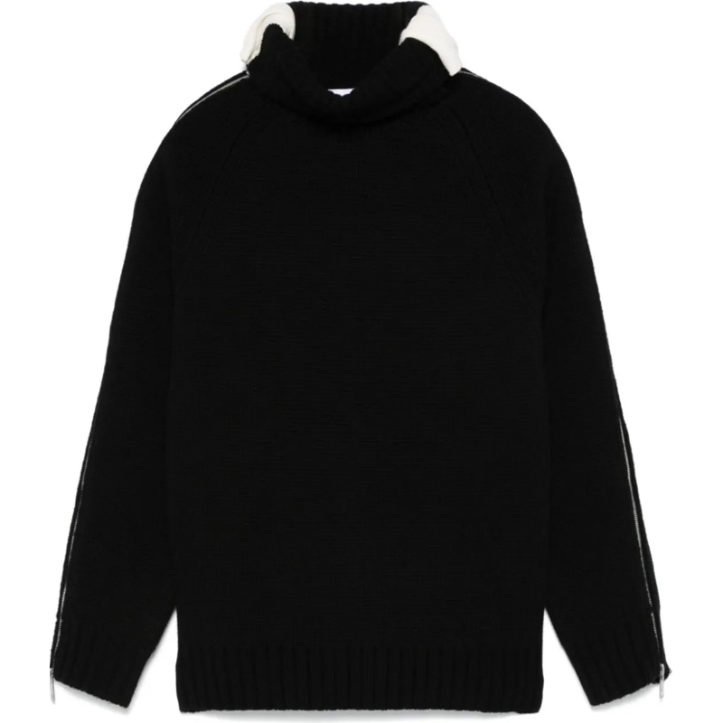Helmut Lang Sweat-shirt Suitcase T Neck Wool Black schwarz
