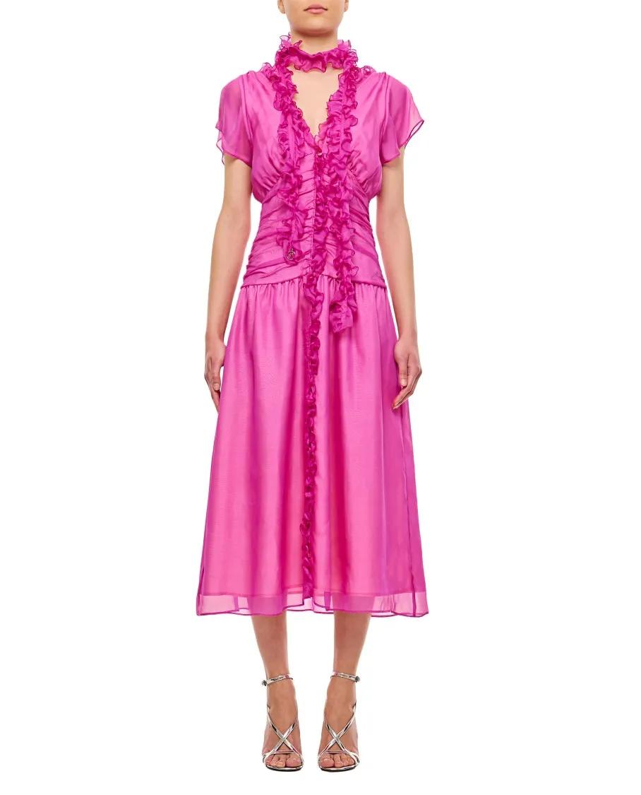 Saks Potts - Blaire Silk Dress - Größe S - pink