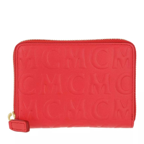 MCM New Zip Wallet Mini Poppy Red Portemonnaie mit Zip-Around-Reißverschluss