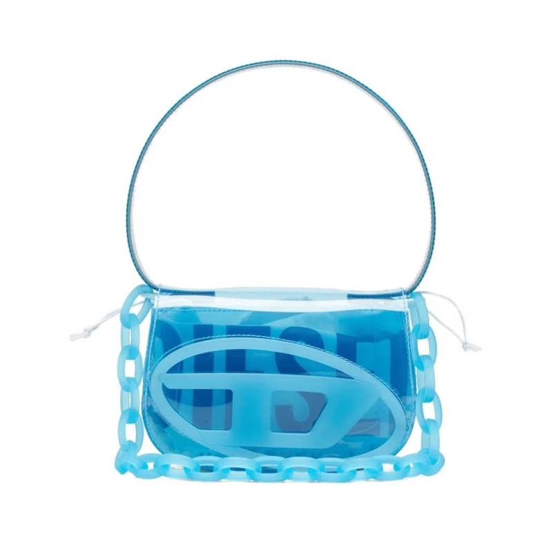 Diesel Schultertasche Translucent Rectangular Bag Blue