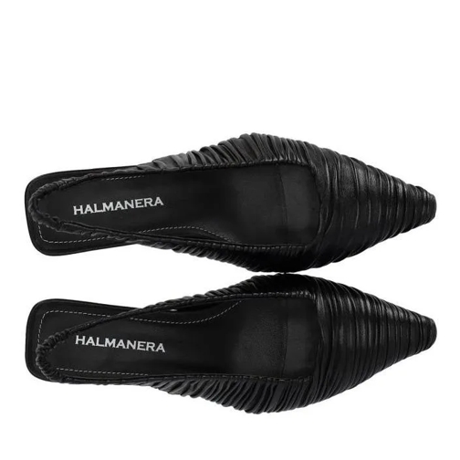 Halmanera Ballerine Fold Black Slingback Ballet Flat Shoe Black (Image 5)