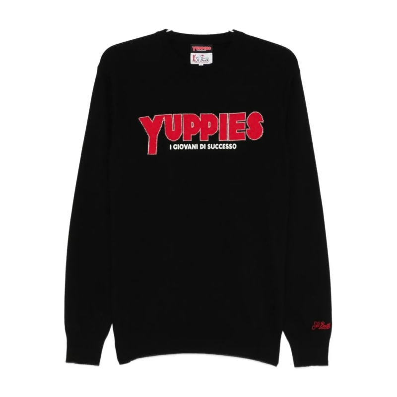 Mc2 Saint Barth Pullover Crew Neck Black Sweater Black