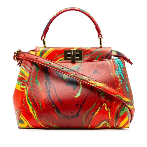 Fendi Fourre-tout 2016-2023 Mini Marbled Peekaboo Satchel rot (Image 2)