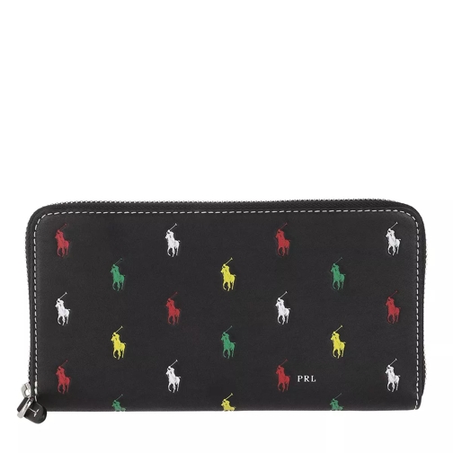 Polo Ralph Lauren Small Long Zip Wallet Black Multi Continental Wallet-plånbok