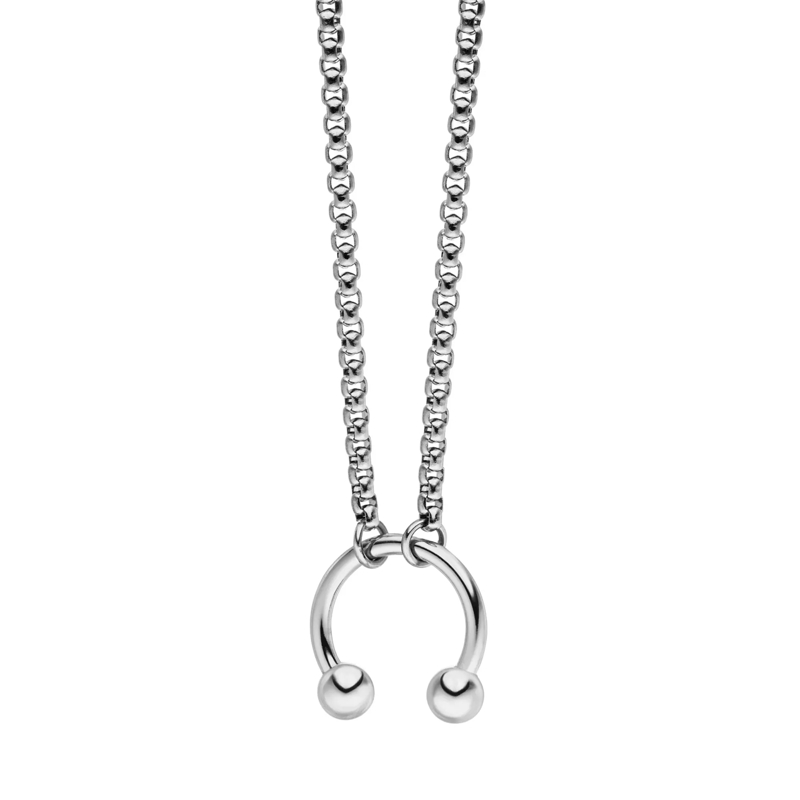 Liebeskind Berlin Mittellange Halskette Edelstahl Urban Chic silber