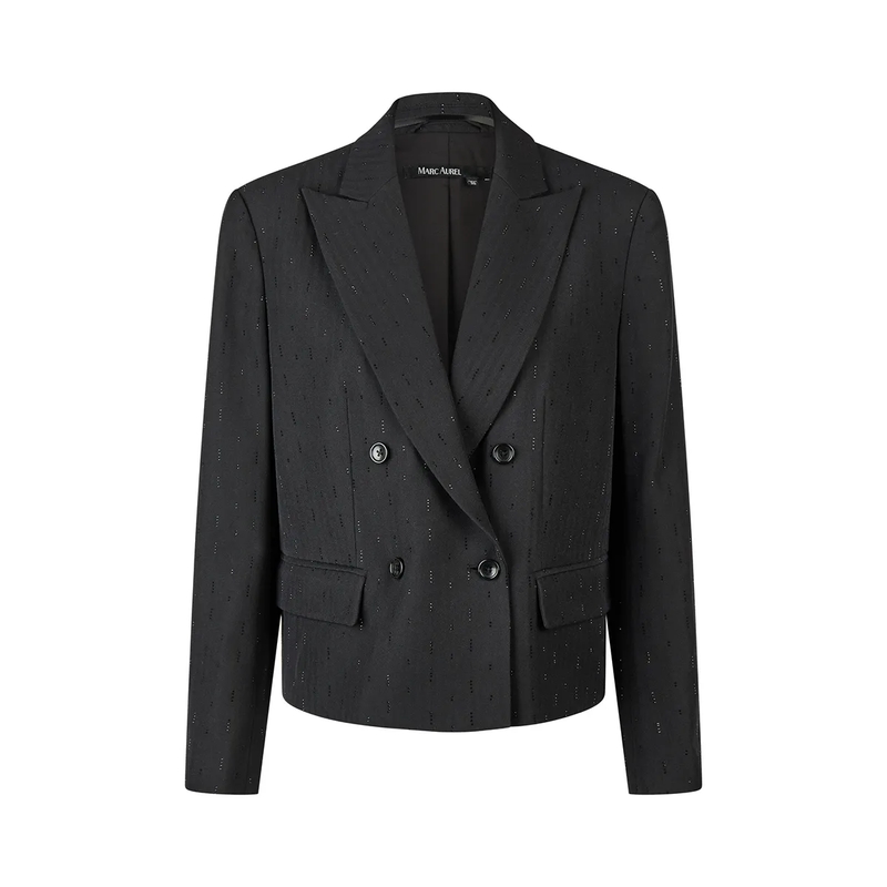 Marc Aurel Blazer Doppelreiherblazer mit Strass schwarz
