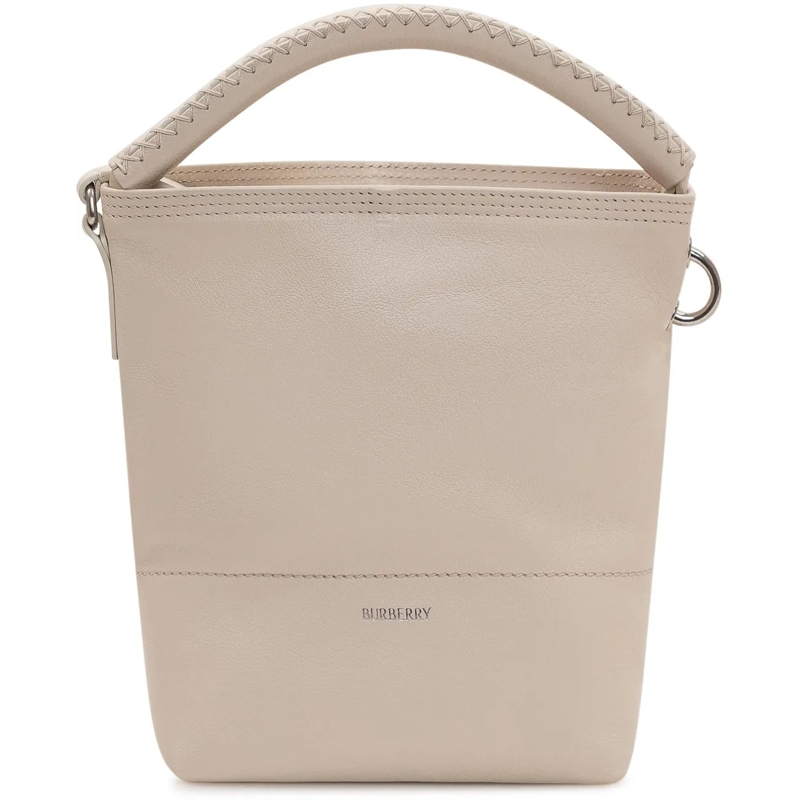Burberry Schultertasche Borsa a Secchiello con Manico Singolo e Logo Front weiß