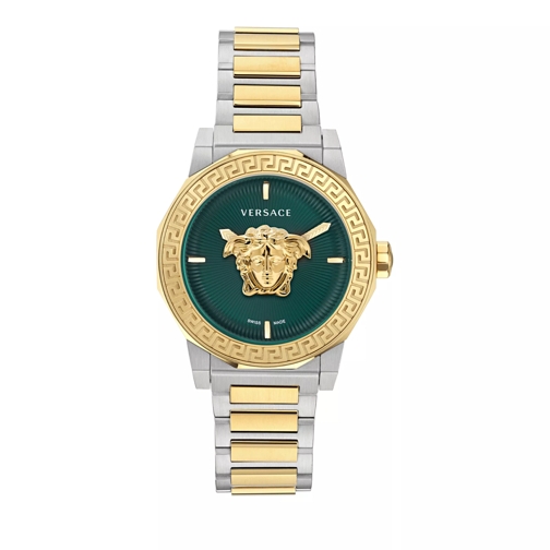 Versace Medusa Deco Ss + Gold Tone Quartz Watch