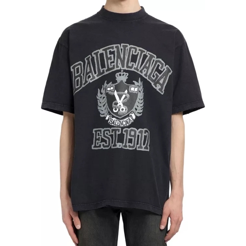 Balenciaga College Logo Print T-Shirt Black 