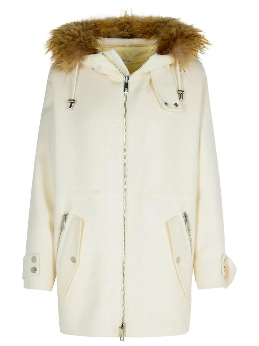 P.A.R.O.S.H. - Leak%27 Cream Wool Parka - Größe L -