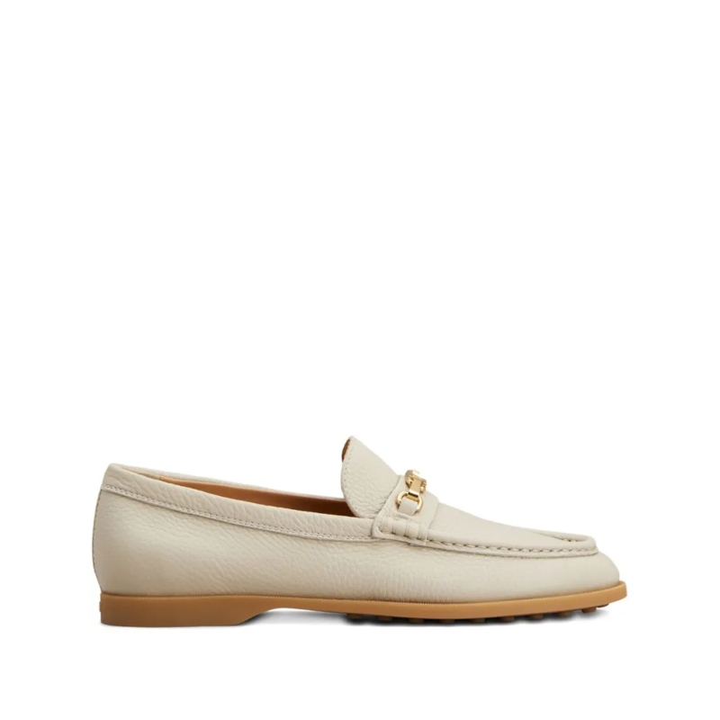 Tod's Ballerinas Textured Ecru Slip-On Flats Neutrals