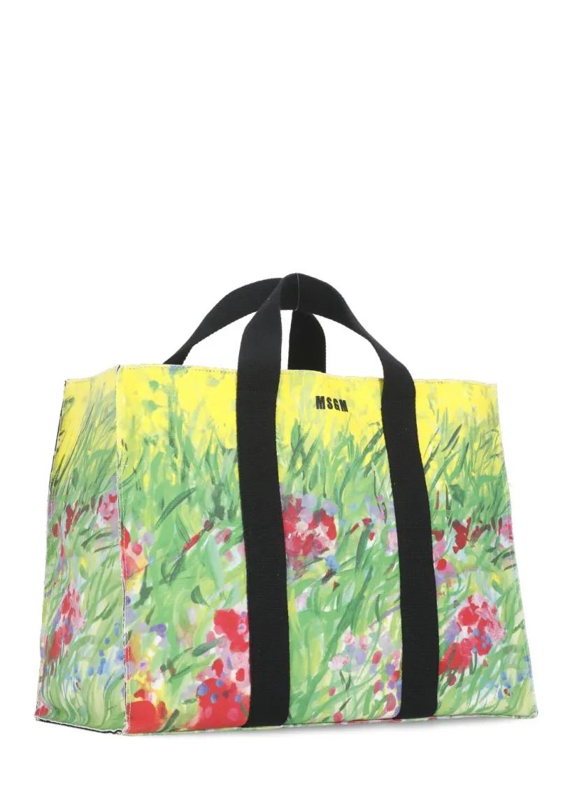 MSGM Shoppers & Totes Multicolor Horizontal Tote Bag in groen