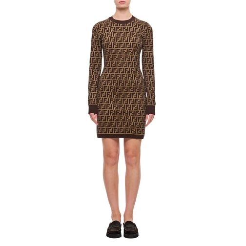 Fendi Mini Jurken Ff Istituziona Pullover Brown