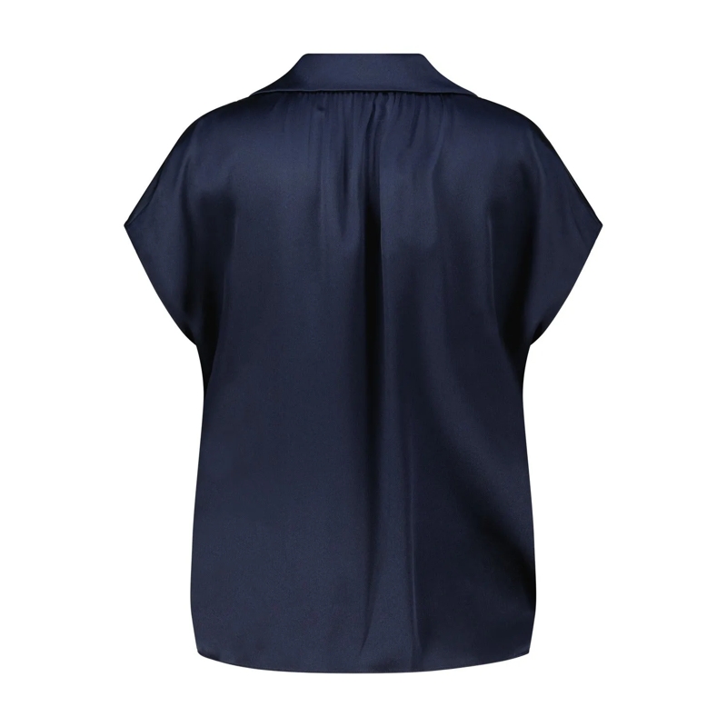Vince Bluse Kurzarm-Bluse aus Seide blau(Image 2)