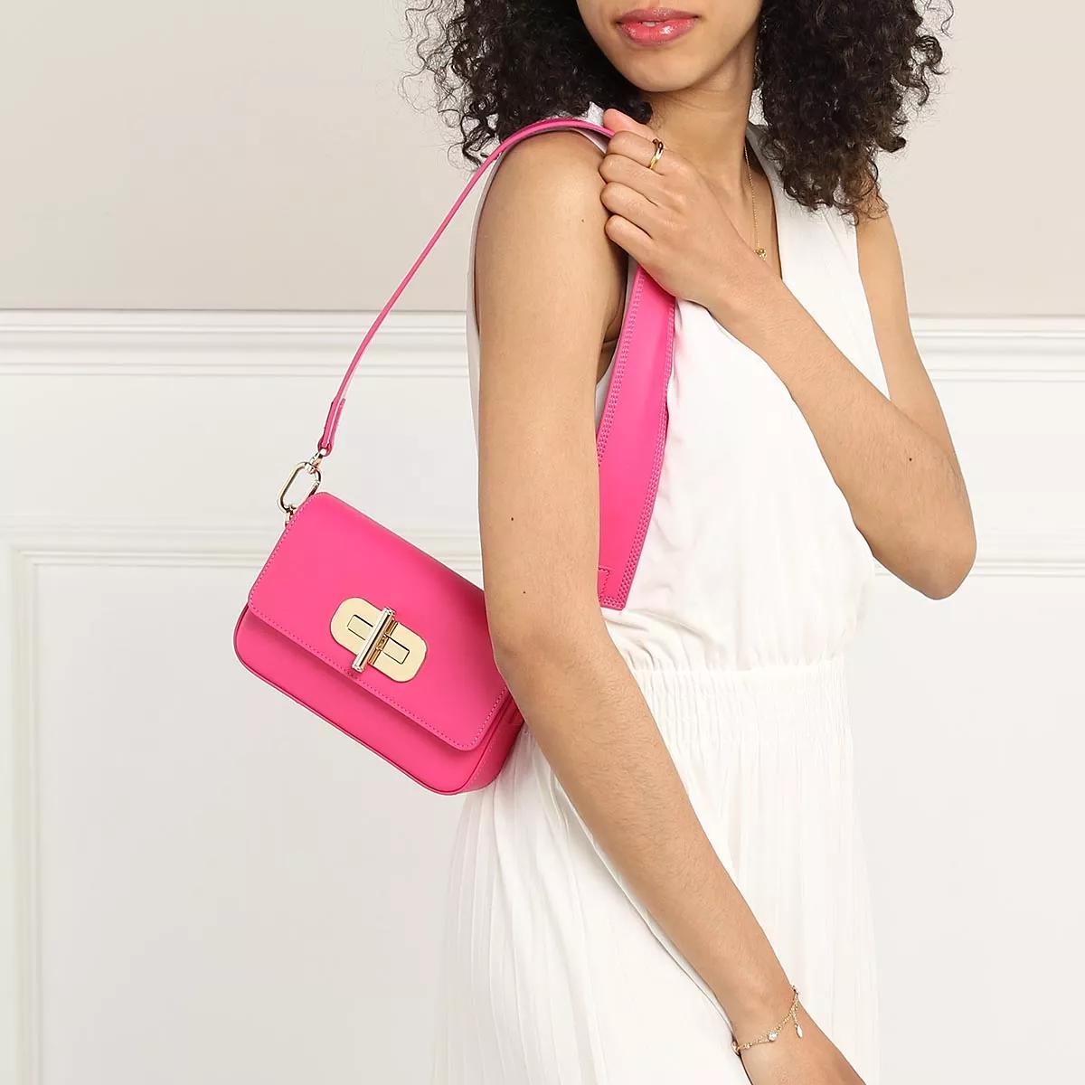 TOMMY HILFIGER Bright Cerise Pink Chic Quilted Medium Shoulder Bag