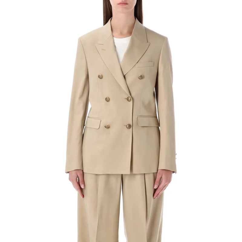 Golden Goose Blazer Sand Double-Breasted Blazer Neutrals