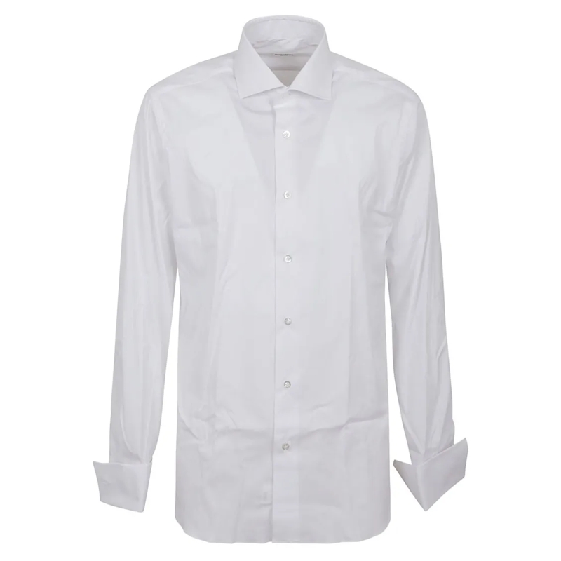 BUONAMASSA Chemise Crisp White Long-Sleeve Button-Down Shirt With Tai White