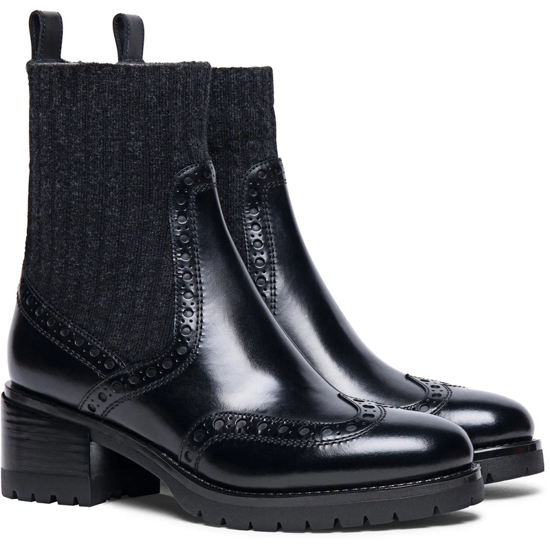 Santoni Stiefel Ankle Boot With Sock Detail Black(Image 9)