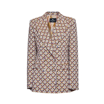 Etro Jacquard Double Breasted Blazer Multicolored Tie P