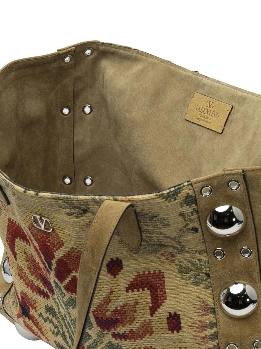 Thumbnail - Valentino Garavani Shopper & Totes - Embroidered "Nellcôte" Shopper Bag - Gr. unisize - in Braun - für Damen