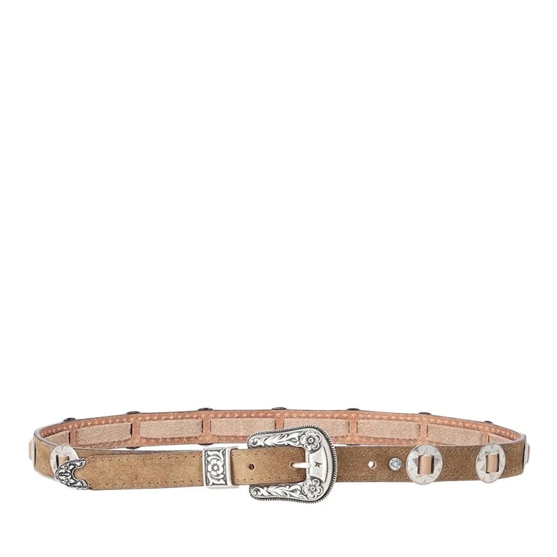 Golden Goose Ceinture Washed Nubuck Belt Brown