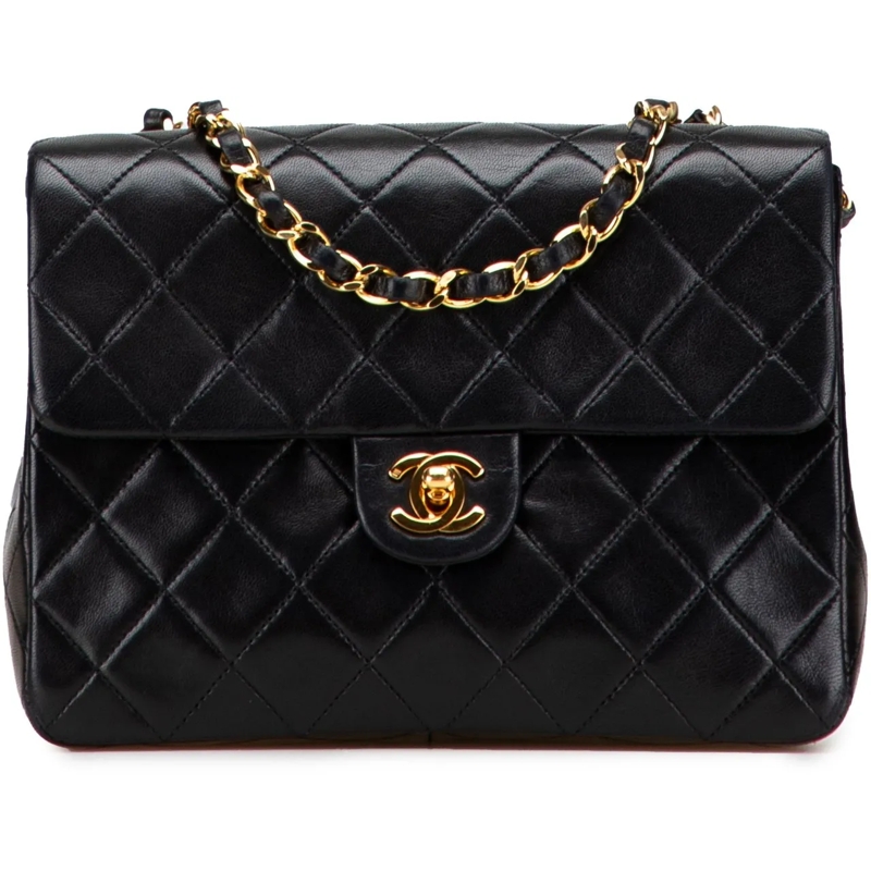 Chanel Sac à bandoulière Small Square Quilted Lambskin Flap schwarz
