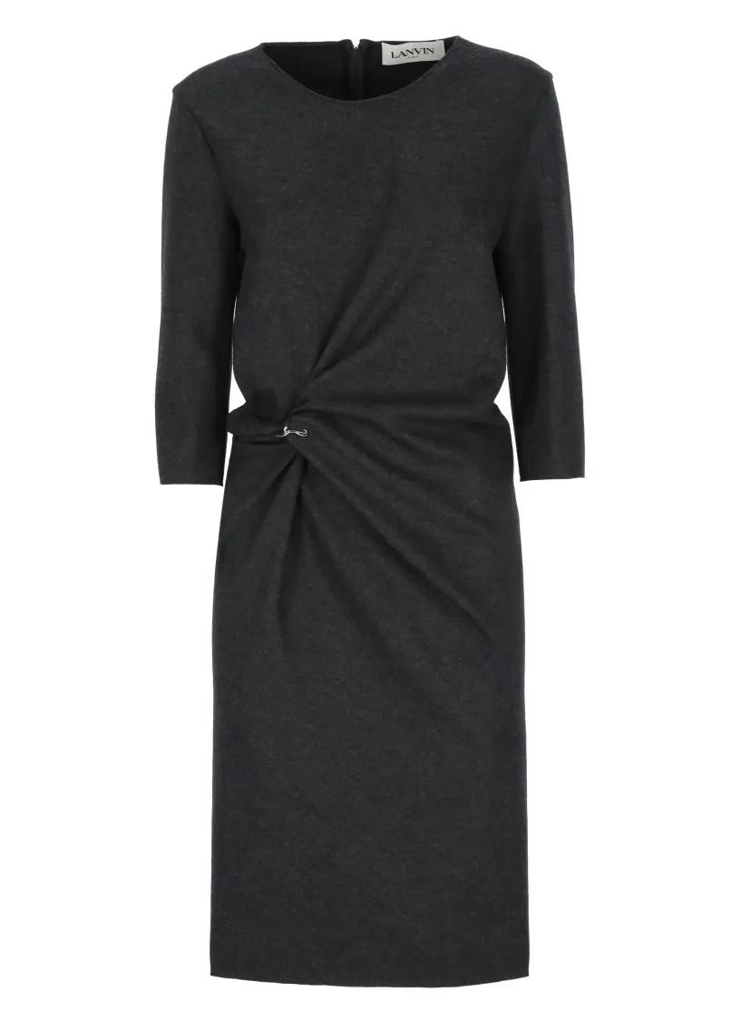 Lanvin - Dark Grey Wool Dress - Größe 42 - grau