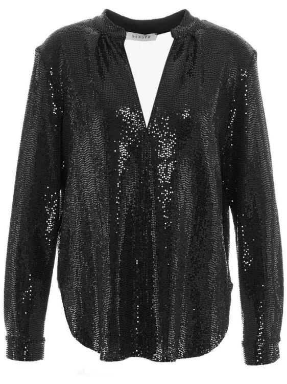 Gender Black Sequin Blouse Black | Blouses