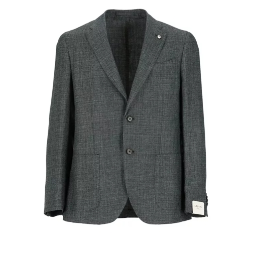 Lubiam Grey Linen And Virgin Wool Jacket Grey 