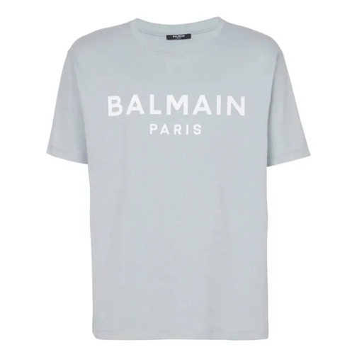 Balmain Logo-Print Cotton T-Shirt Grey 