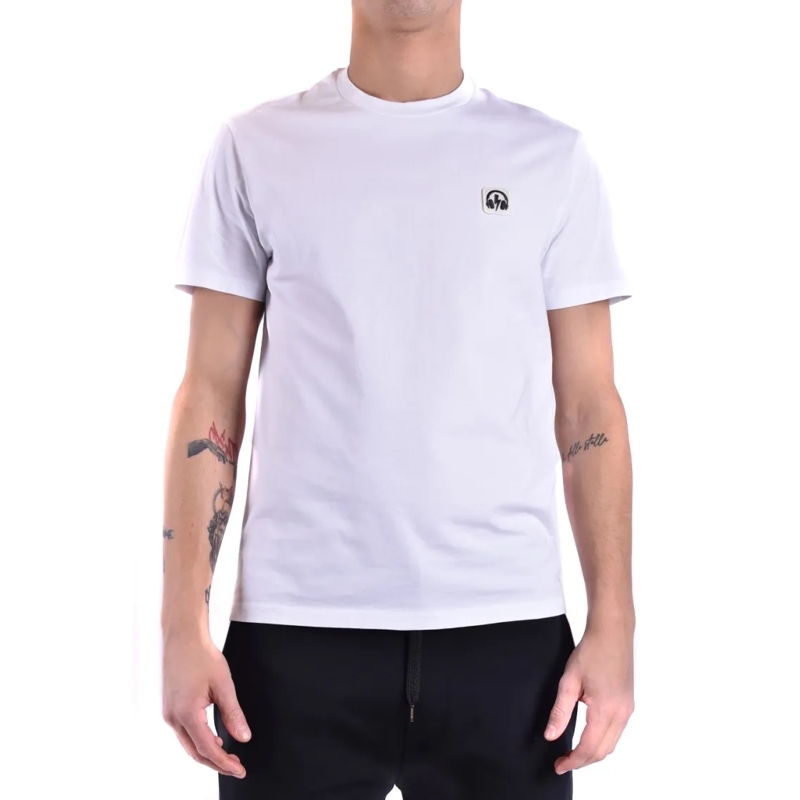 Neil Barrett T-shirt Short-Sleeved Crew Neck T-Shirt With Embroidered D Purple