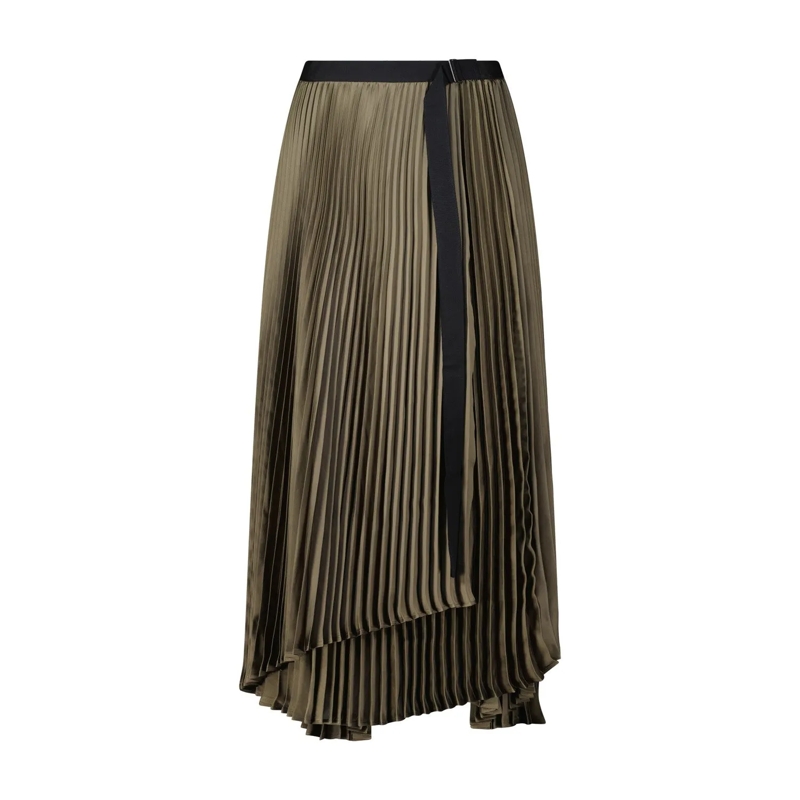 Lis Lareida Midirok Midi-Plisseerock Lim mit Wickeloptik Grün