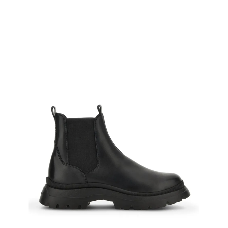 Hogan Bottes Black Leather Boots Black