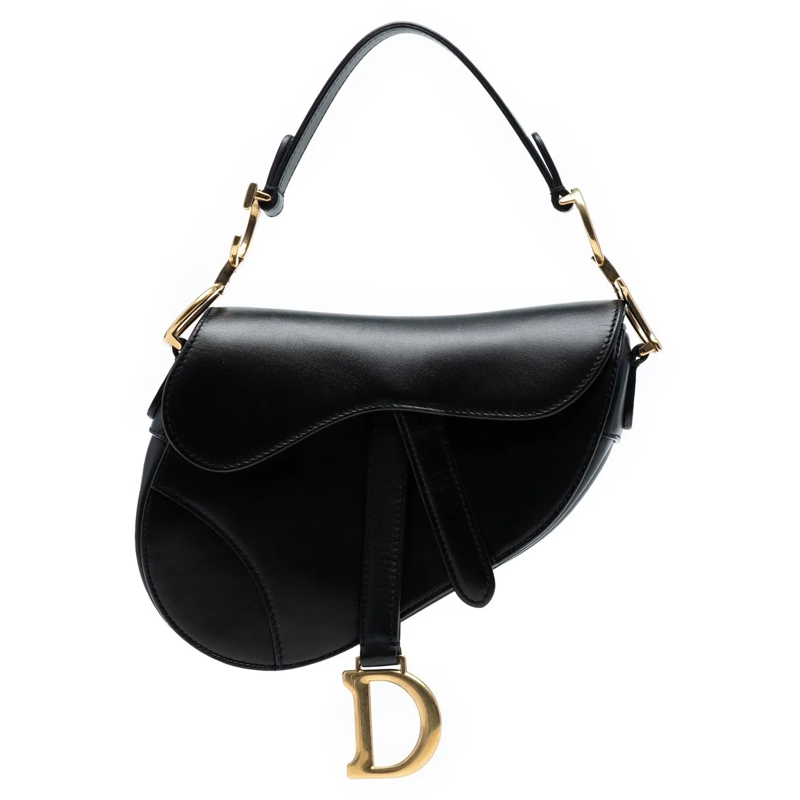 Christian Dior Schultertasche Mini Smooth Calfskin Saddle Bag schwarz