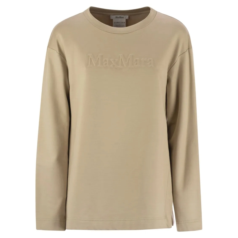 Max Mara  Berma - Silk And Cotton Sweatshirt Neutrals