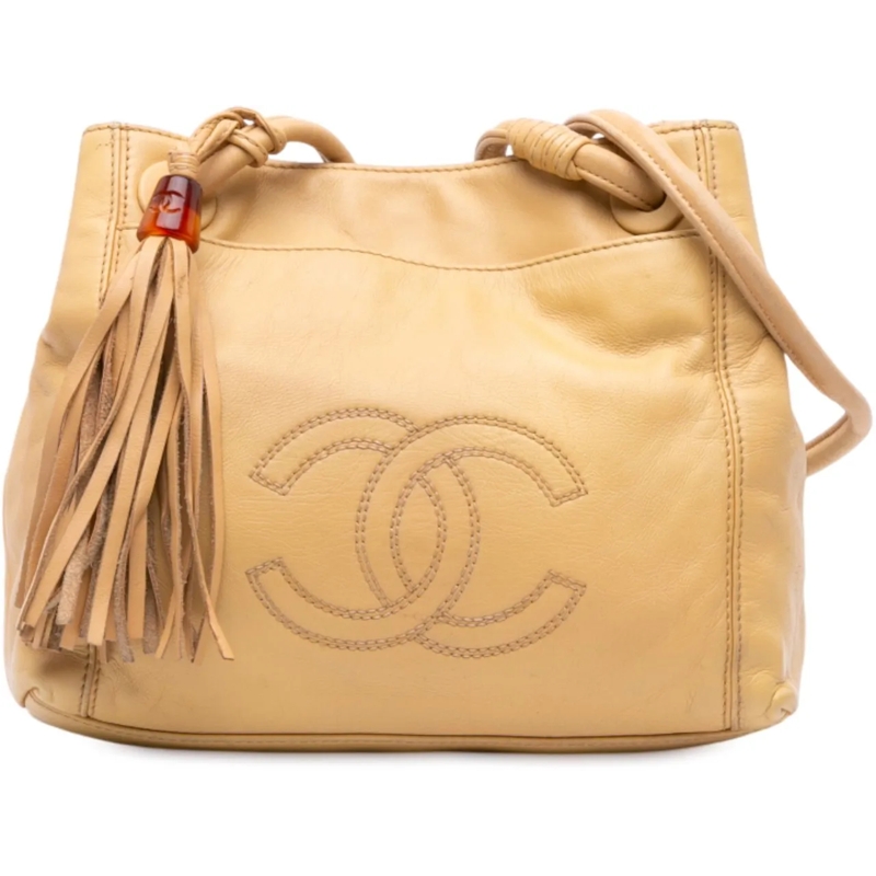 Chanel Sac à bandoulière Lambskin CC Tassel Shoulder Bag braun