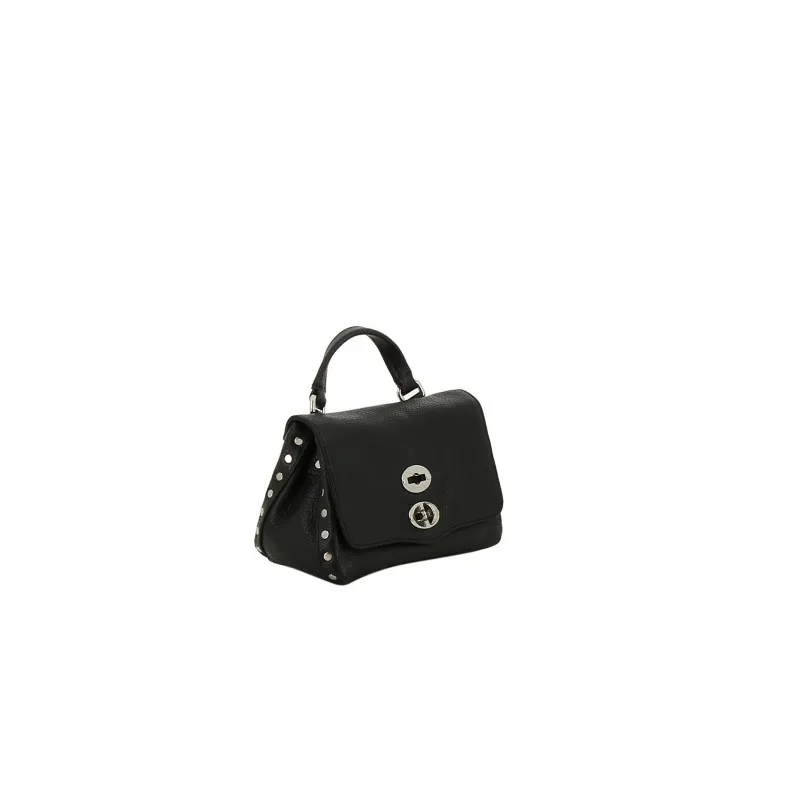 Zanellato Schoudertas Textured Leather Shoulder Bag With Turn-Lock Closu Black