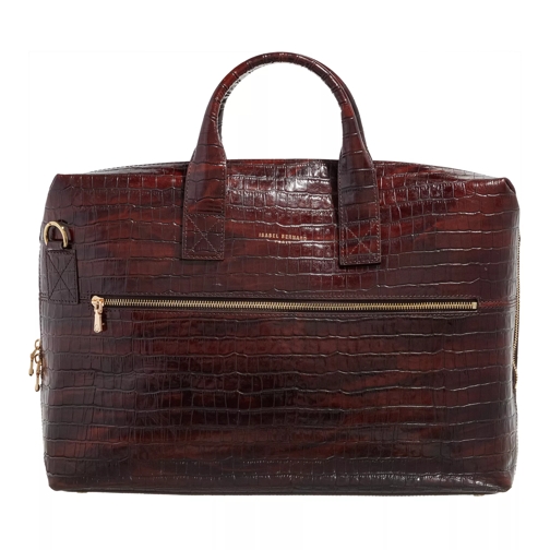 Isabel Bernard Honoré Anique croco brown calfskin leather handbag brown Laptopväska