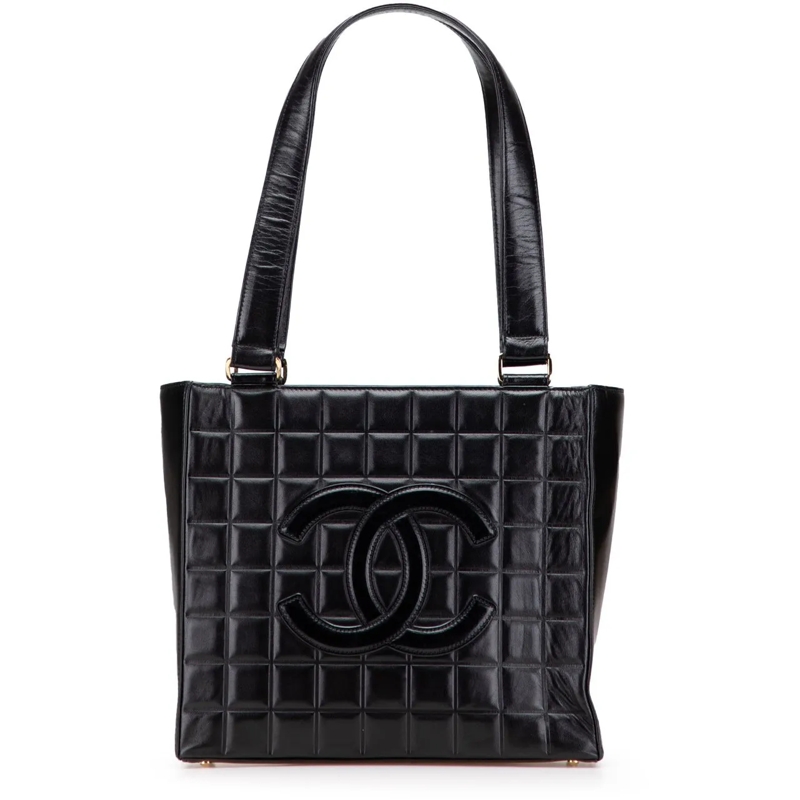 Chanel Shopper CC Choco Bar Lambskin Tote schwarz