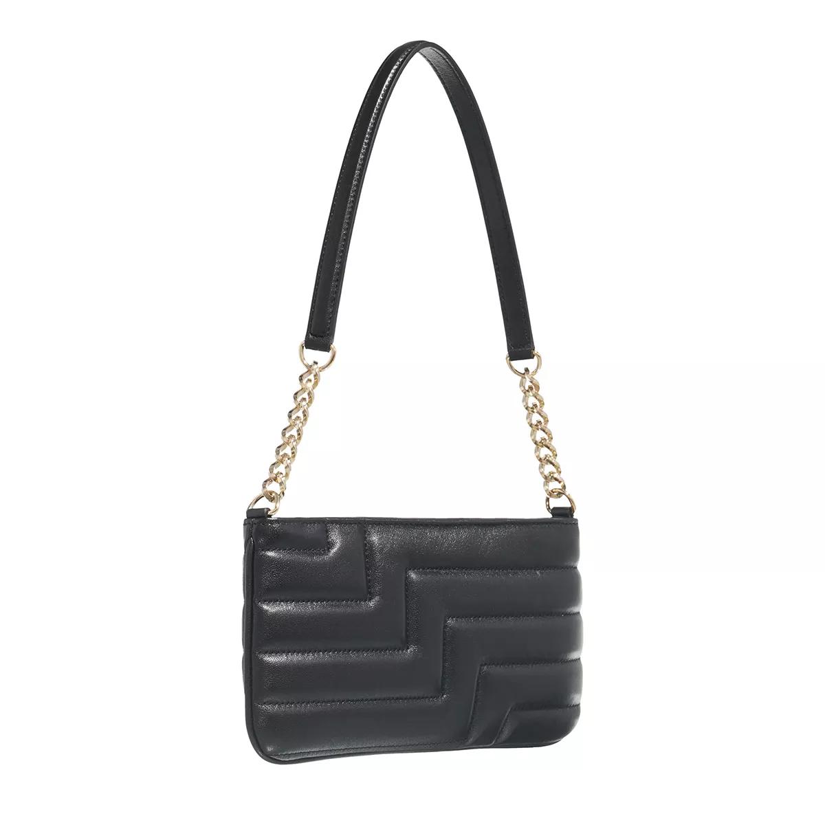 Jimmy Choo Schoudertas van gewatteerd leer met gouden monogram Black Dames